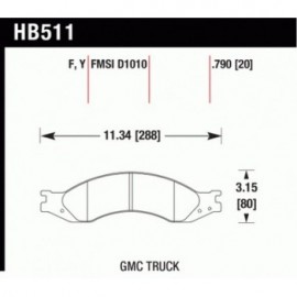 HAWK HB511Y.790 brake pad set - LTS type