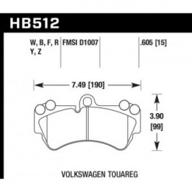 HAWK HB512Y.605 brake pad set - LTS type