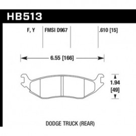 HAWK HB513Y.610 brake pad set - LTS type