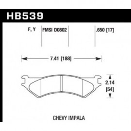 HAWK HB539Y.650 brake pad set - LTS type