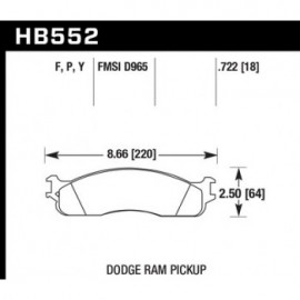 HAWK HB552Y.722 brake pad set - LTS type