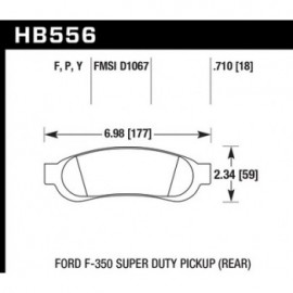 HAWK HB556Y.710 brake pad set - LTS type