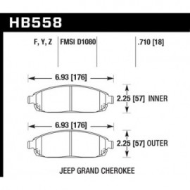 HAWK HB558Y.710 brake pad set - LTS type