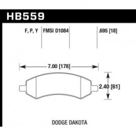 HAWK HB559Y.695 brake pad set - LTS type