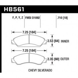 HAWK HB561Y.710 brake pad set - LTS type