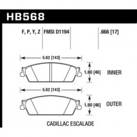 HAWK HB568Y.666 brake pad set - LTS type