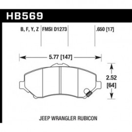 HAWK HB569Y.650 brake pad set - LTS type