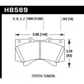 HAWK HB589Y.704 brake pad set - LTS type