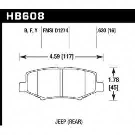 HAWK HB608Y.630 brake pad set - LTS type