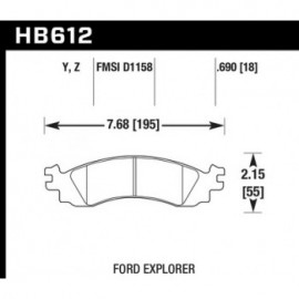 HAWK HB612Y.690 brake pad set - LTS type