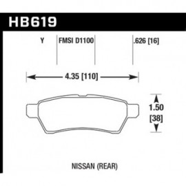 HAWK HB619Y.626 brake pad set - LTS type