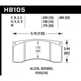 HAWK HB105Z.620 brake pad set - Perf. Ceramic type