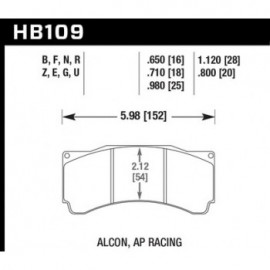 HAWK HB109Z.710 brake pad set - Perf. Ceramic type