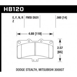 HAWK HB120Z.560 brake pad set - Perf. Ceramic type