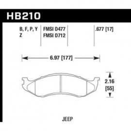 HAWK HB210Z.677 brake pad set - Perf. Ceramic type