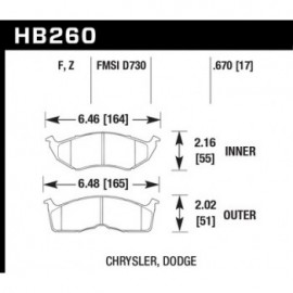 HAWK HB260Z.670 brake pad set - Perf. Ceramic type