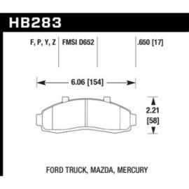 HAWK HB283Z.650 brake pad set - Perf. Ceramic type