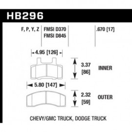 HAWK HB296Z.670 brake pad set - Perf. Ceramic type
