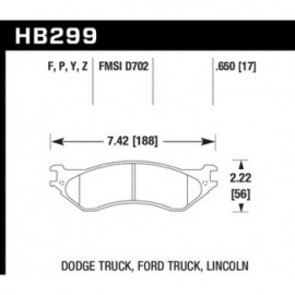 HAWK HB299Z.650 brake pad set - Perf. Ceramic type