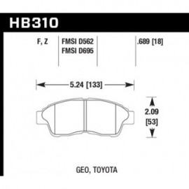 HAWK HB310Z.689 brake pad set - Perf. Ceramic type