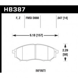 HAWK HB387Z.547 brake pad set - Perf. Ceramic type