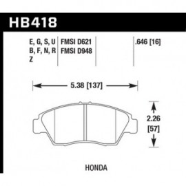 HAWK HB418Z.646 brake pad set - Perf. Ceramic type