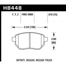 HAWK HB448Z.610 brake pad set - Perf. Ceramic type
