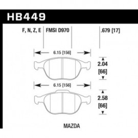 HAWK HB449Z.679 brake pad set - Perf. Ceramic type