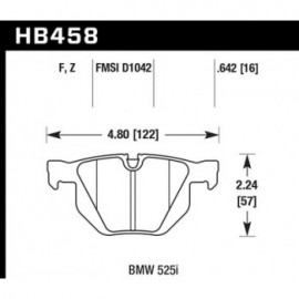 HAWK HB458Z.642 brake pad set - Perf. Ceramic type