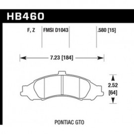 HAWK HB460Z.580 brake pad set - Perf. Ceramic type