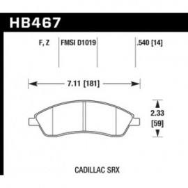 HAWK HB467Z.540 brake pad set - Perf. Ceramic type