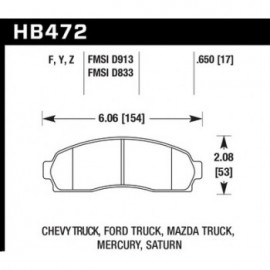 HAWK HB472Z.650 brake pad set - Perf. Ceramic type