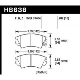 HAWK HB638Z.702 brake pad set - Perf. Ceramic type