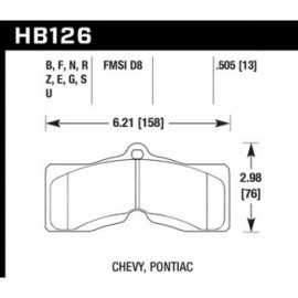 HAWK HB126N.505 brake pad set - HP Plus type