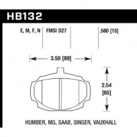 HAWK HB132N.580 brake pad set - HP Plus type