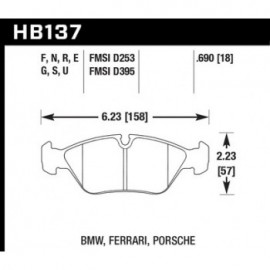 HAWK HB137N.690 brake pad set - HP Plus type