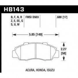 HAWK HB143N.680 brake pad set - HP Plus type
