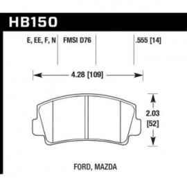 HAWK HB150N.555 brake pad set - HP Plus type