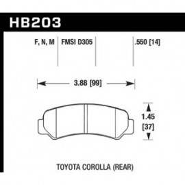 HAWK HB203N.550 brake pad set - HP Plus type