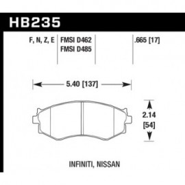 HAWK HB235N.665 brake pad set - HP Plus type