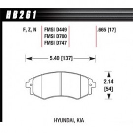 HAWK HB261N.665 brake pad set - HP Plus type