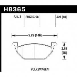 HAWK HB365N.728 brake pad set - HP Plus type