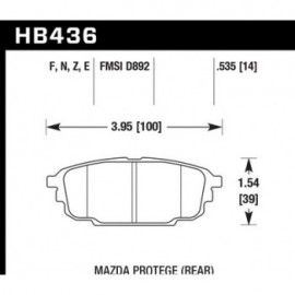 HAWK HB436N.535 brake pad set - HP Plus type