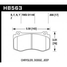 HAWK HB563N.656 brake pad set - HP Plus type
