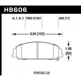 HAWK HB606N.650 brake pad set - HP Plus type
