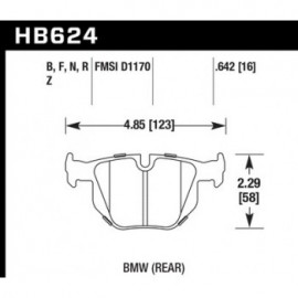 HAWK HB624N.642 brake pad set - HP Plus type