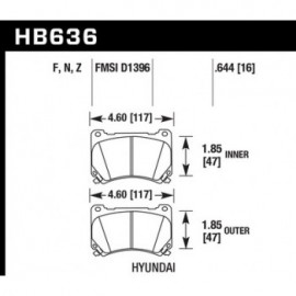 HAWK HB636F.644 brake pad set - HPS type