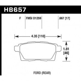 HAWK HB657F.667 brake pad set - HPS type