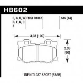 HAWK HB602G.545 brake pad set - DTC-60 type (13 mm)