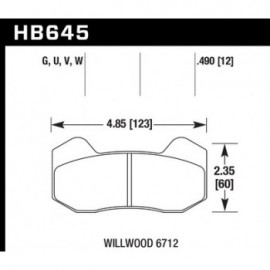 HAWK HB645G.490 brake pad set - DTC-60 type (12 mm)